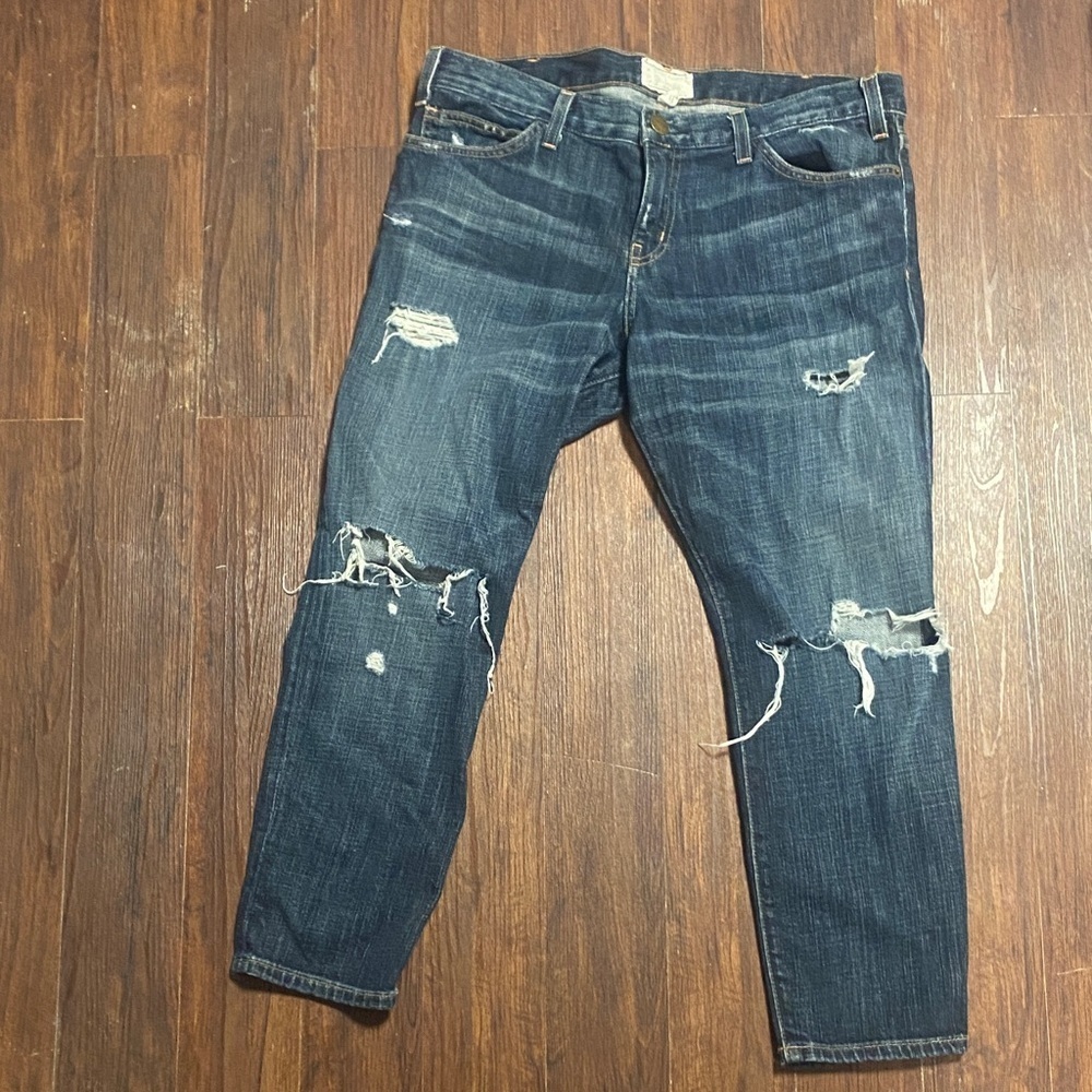 Current Elliot Distressed Blue Jeans